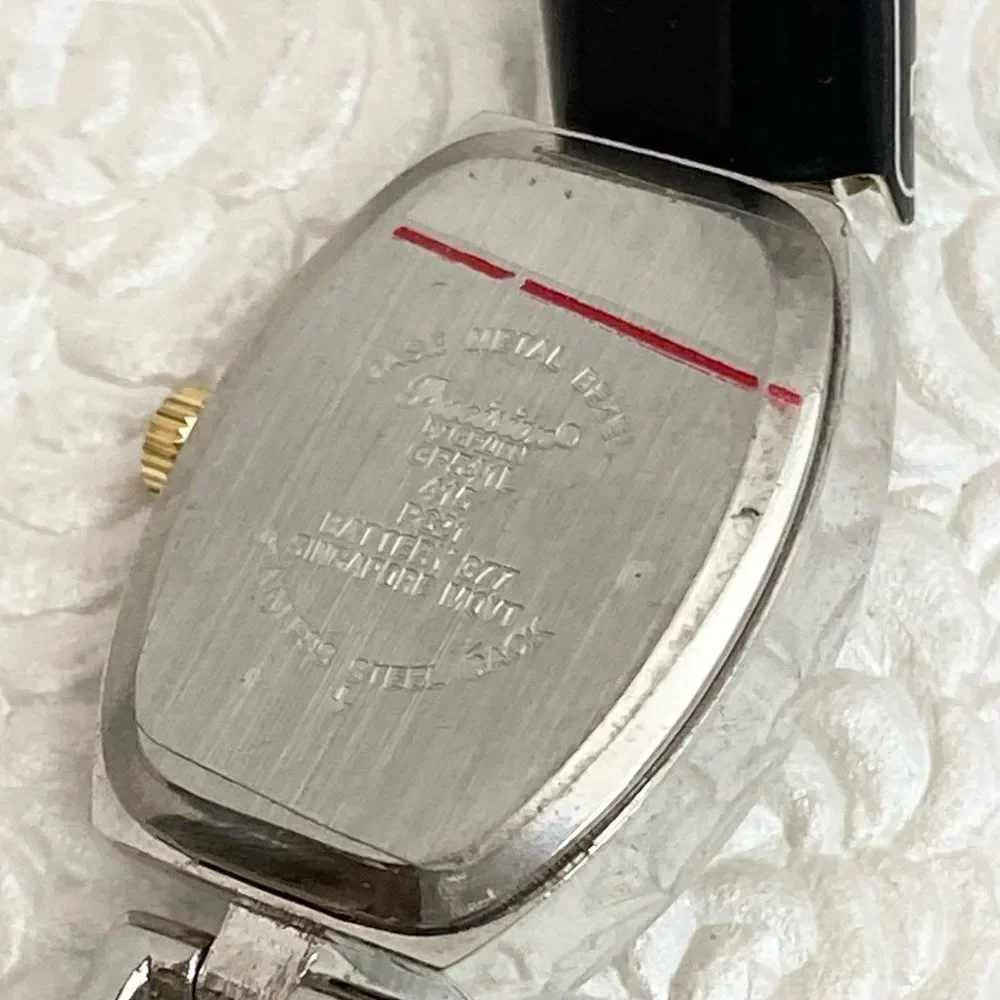 Gruen Precision Diamond Accented Dial Tonneau Case Watch with Stretch Band